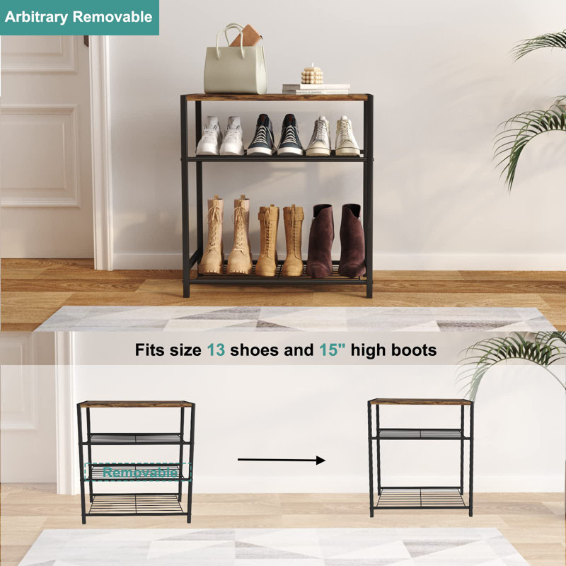 12 Pair Shoe Rack, Brown