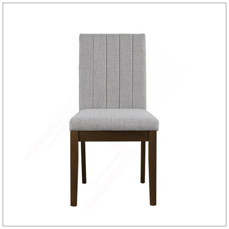 Ensemble de chaises de salle à manger rembourrées à dossier profilé, style Parsons moderne, gris clair, base en bois robuste, conception peu encombrante