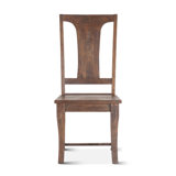 Toulon Solid Wood Slat Back Side Chair in Vintage Brown