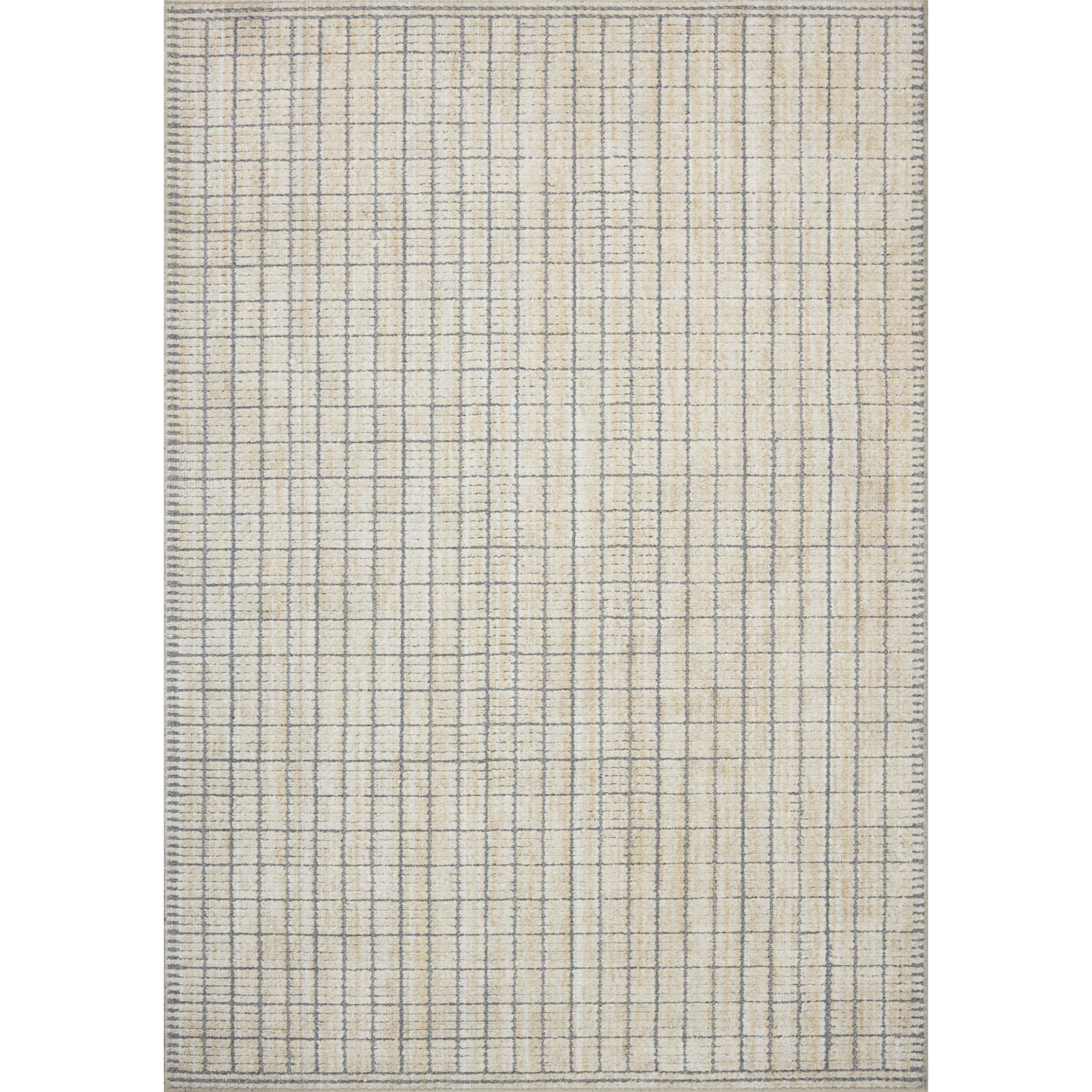 Amber Lewis x Loloi Bexley Slate / Natural Area Rug, Rectangle 4' x 6'