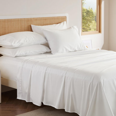 Bedsure 100% Cotton Sheets - 6 Piece Sateen Weave Cotton Sheets