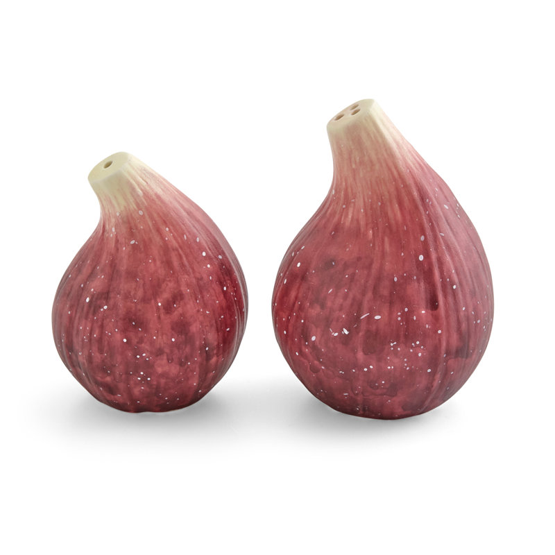 Nature's Bounty Ceramic Fig-Shaped Salt and Pepper Shakers