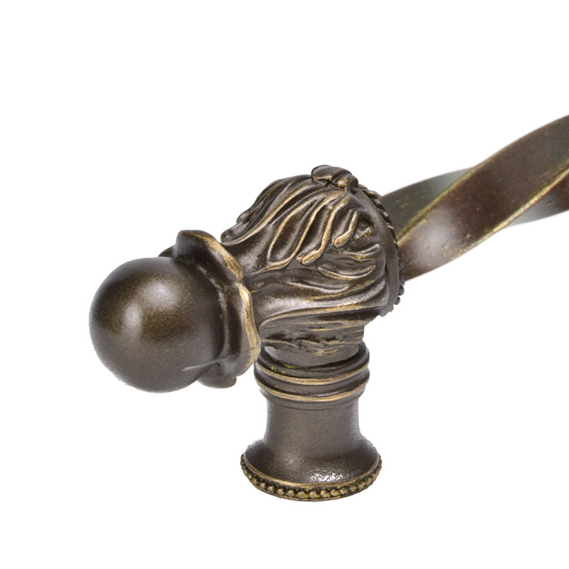 Acanthe avec barre à torsion de 3/8 po, style roman, 6", Laiton antique