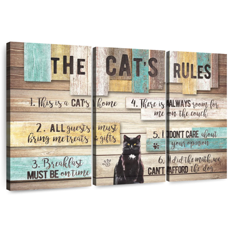 The Cat's Rules, 28" H x 45" W