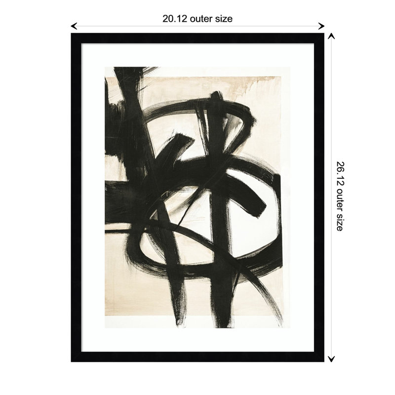 Graphical Shapes 7 by Design Fabrikken, 26.12" H x 20.12" W x 0.88" D, Black Framed Paper