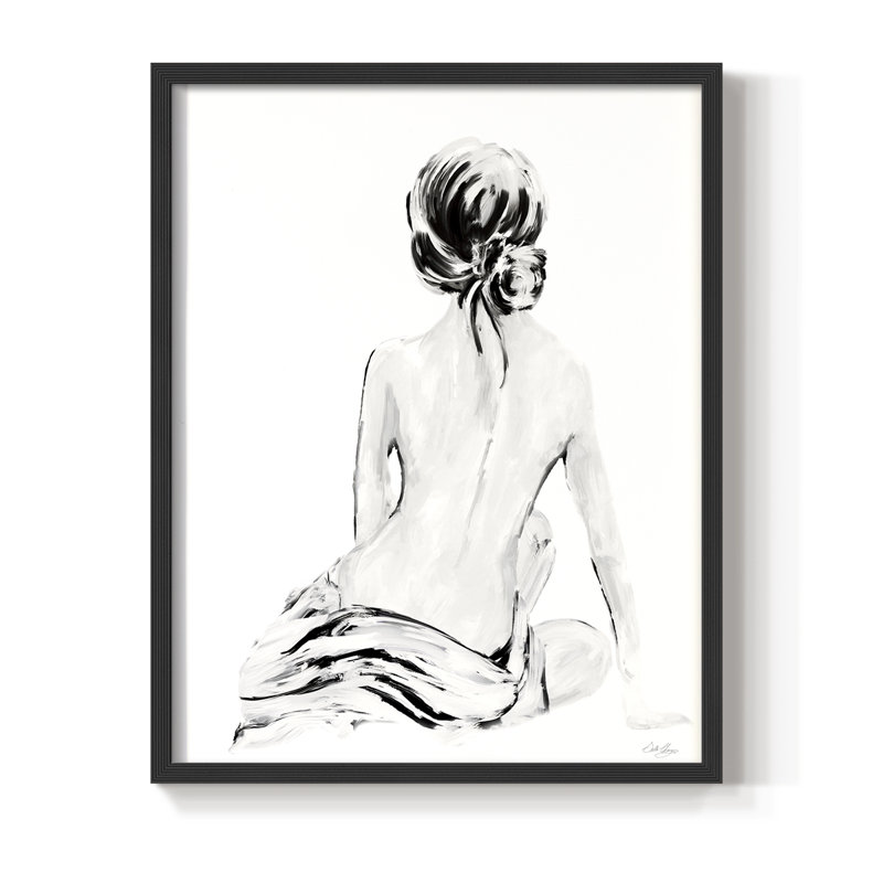 Impressionniste, impressionnant, nu doux I, impression encadrée - bois massif, Black, H 11 po x l 9 po
