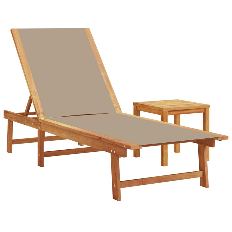 Rosemarie 200cm Long Acacia Single Chaise, Brown