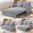 Modern Corduroy Convertible Sofa Bed 3-in-1 Upholstered Reclining Sleeper Sofa Couch Bed with Cushions and Side Pockets-310596650