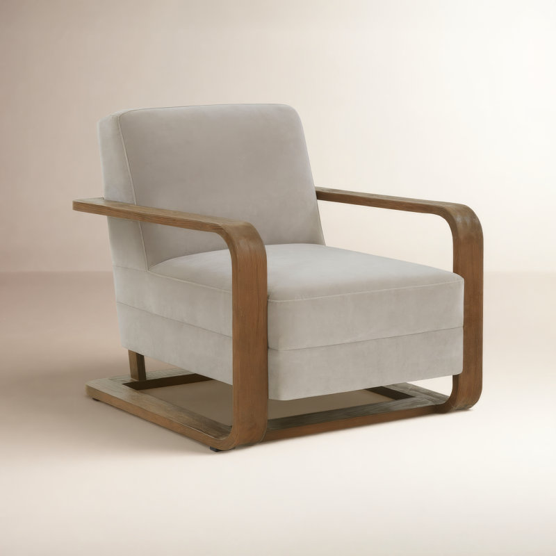 Chaise d'appoint Moni, Velours gris