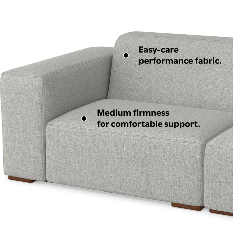 Rex 88" Upholstered Modular Sofa and Ottoman