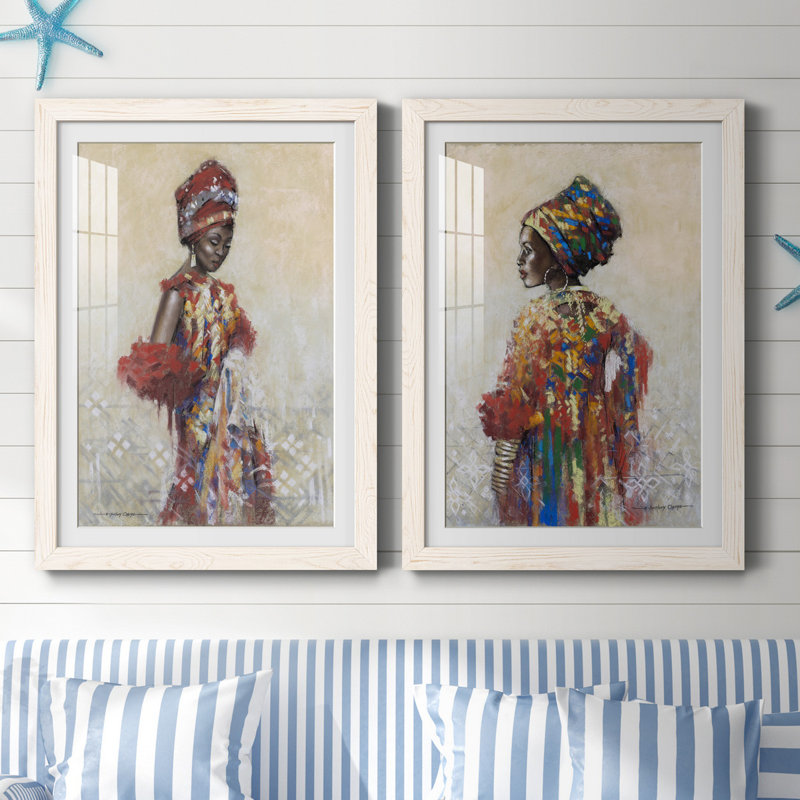 «Celebration of Beauty I», ensemble de 2 reproductions d'art, Blanc, Papier encadré blanc, H 37,5 po x l 55 po x P 1,5 po