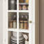 Buffet moderne autoportant avec portes en verre et double tiroir pour un rangement polyvalent-1810407324