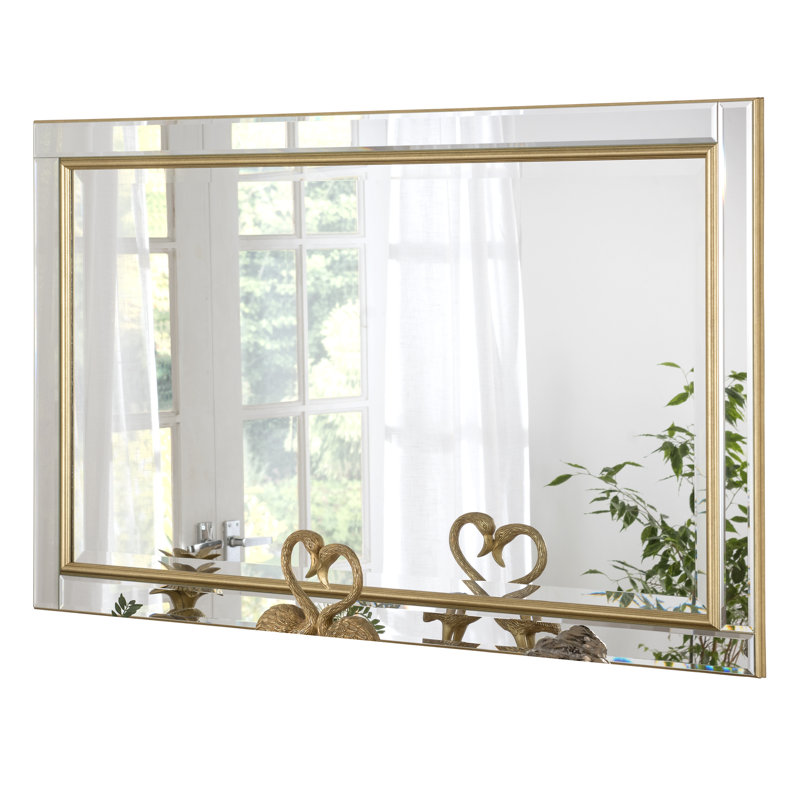 Abbate Venetian Bevelled  Accent Wall Mirror, Gold, 106.5cm H x 75cm W