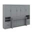 Grand lit escamotable mural avec placard, tiroirs et tablettes-47340333