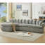 Élégant canapé modulaire en forme de L avec mousse à haute résilience, aucun assemblage requis, tissu en velours côtelé gris-1297910895