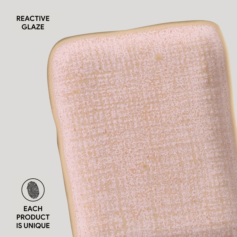 Petit plateau rectangulaire en grès céramique de 7,1 po Litchi - allant au micro-ondes, au four et au lave-vaisselle, par Porto Brasil