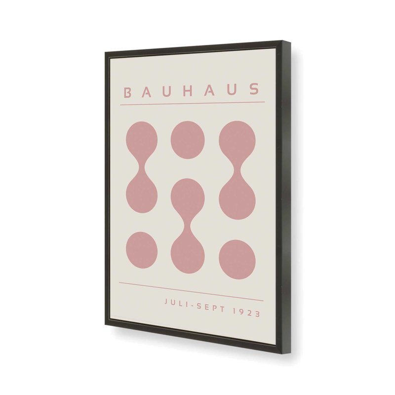 «Pink Bauhaus Flow», impression, Reproduction encadrée sans passe-partout, H 11 po x l 9 po x P 1,25 po, Noir satiné