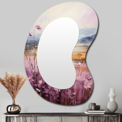 Miroir mural mauve et doré mauve et doré VI - Paysages abstraits irréguliers