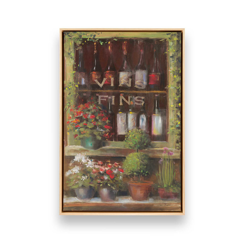 «Wine and Herbs I» par Carol Rowan, reproduction d'art sur toile, Tanné, Cadre flottant, H 18 po x l 12 po