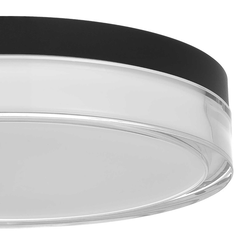 Plafonnier encastré à DEL intégré, H 2,5 po x l 12 po x P 12 po, Noir