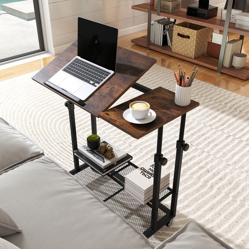 Metal Base Computer Desk, Brown/Black