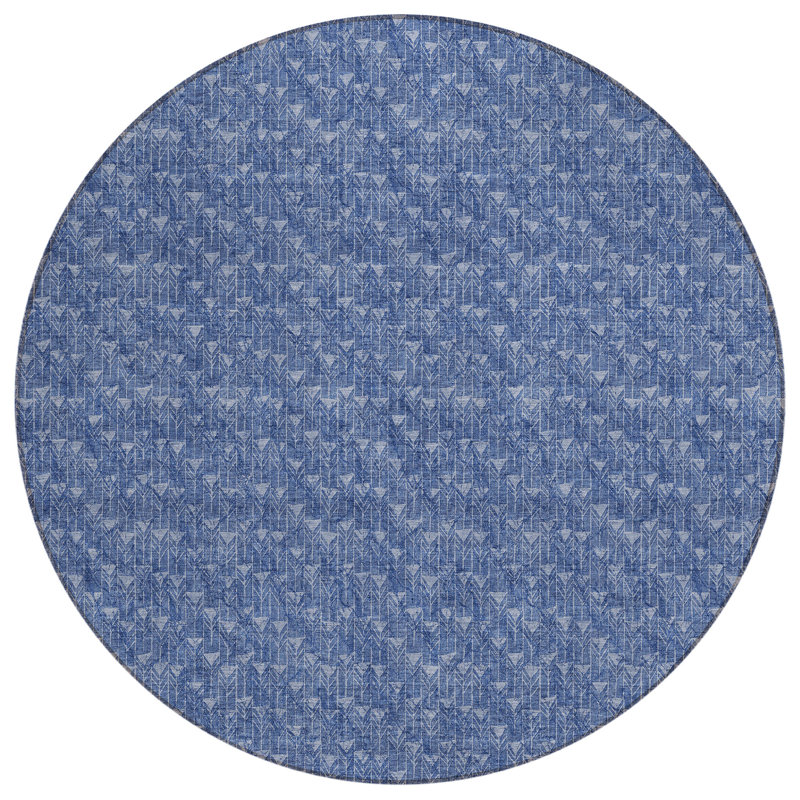 Femke Washable Geometric Indoor / Outdoor Rug, Round 8'