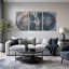 Ensemble de 3 toiles bleues et grises-133070178