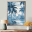 Palmiers bleus rétro, impression sur toile, palmiers, ombres
