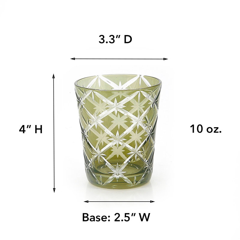 10oz. Handmade Drinking Glass Set, Olive