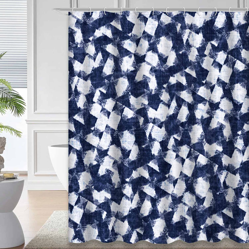 Rideau de douche Broken Graphic Indigo, L 72 po x l 72 po