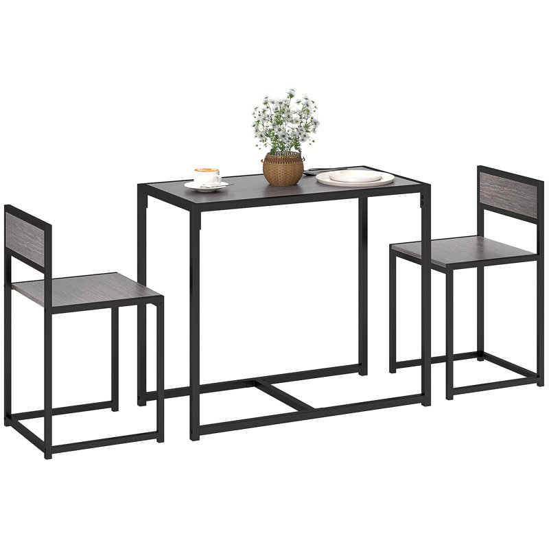 Helotes 2 - Person Dining Set, Grey Wood-Effect, Grey