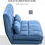 Adjustable Bed - Folding Floor Chair With 2 Pillows, 40.25" L, Blue , Space Saving Convertible ,