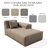 Patio Left-Arm Chaise Lounge Sofa – Single Modular Outdoor Sectional with Water-Resistant Cushions-1142980185