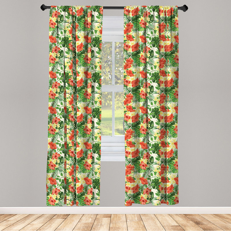 Tropical Semi-Sheer Rod Pocket Sliding Panel, 28" x 84"