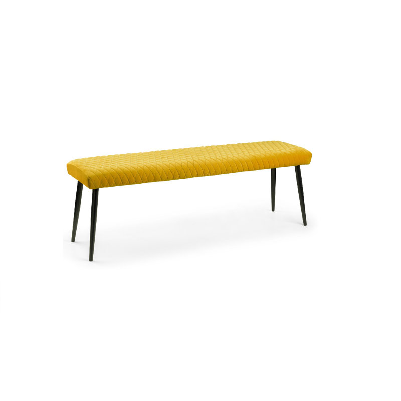 Wynnfield Velvet Upholstered Bench, Mustard