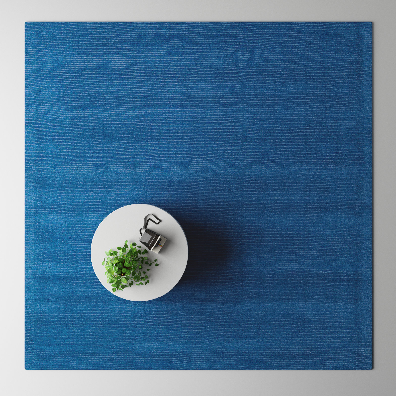 Crowe Dark Blue Hand-Woven Wool Rug, Square 9'9"