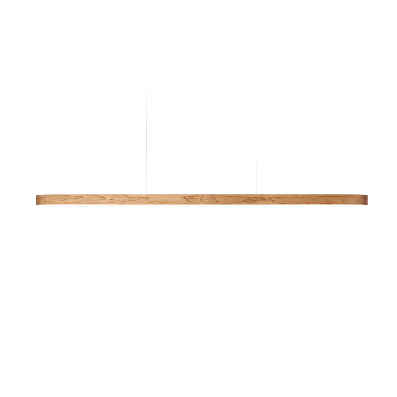 1 - Light LED Pendant, 98" H x 59.1" W x 2" D, Natural Cherry, Matte Black