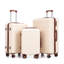 HIFINE TOURIST 20 po / 24 po / 28 po, ensemble de 3 valises à roulettes en ABS de couleur assortie avec serrure à combinaison (beige)