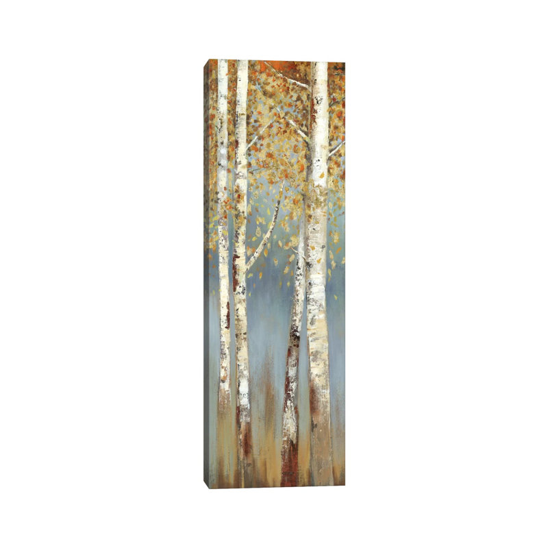 Butterscotch Birch Trees I by Allison Pearce - Print on Canvas, Wrapped Canvas, 91.44cm H x 30.48cm W x 1.91cm D
