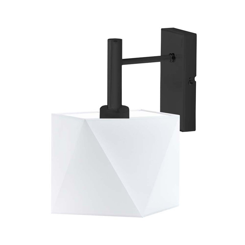 Aweys Steel Armed Sconce, Black, White