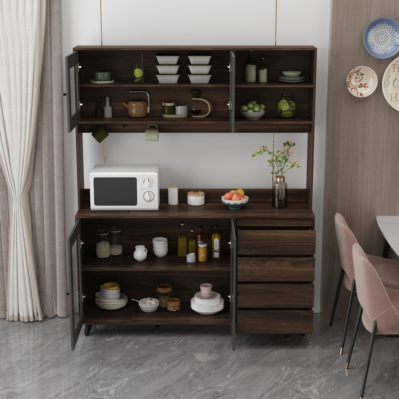 74.8'' Kitchen Pantry, Brown/Black