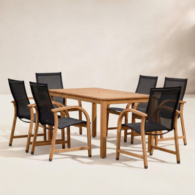 Alyisa 59" Eucalyptus Patio Dining Set