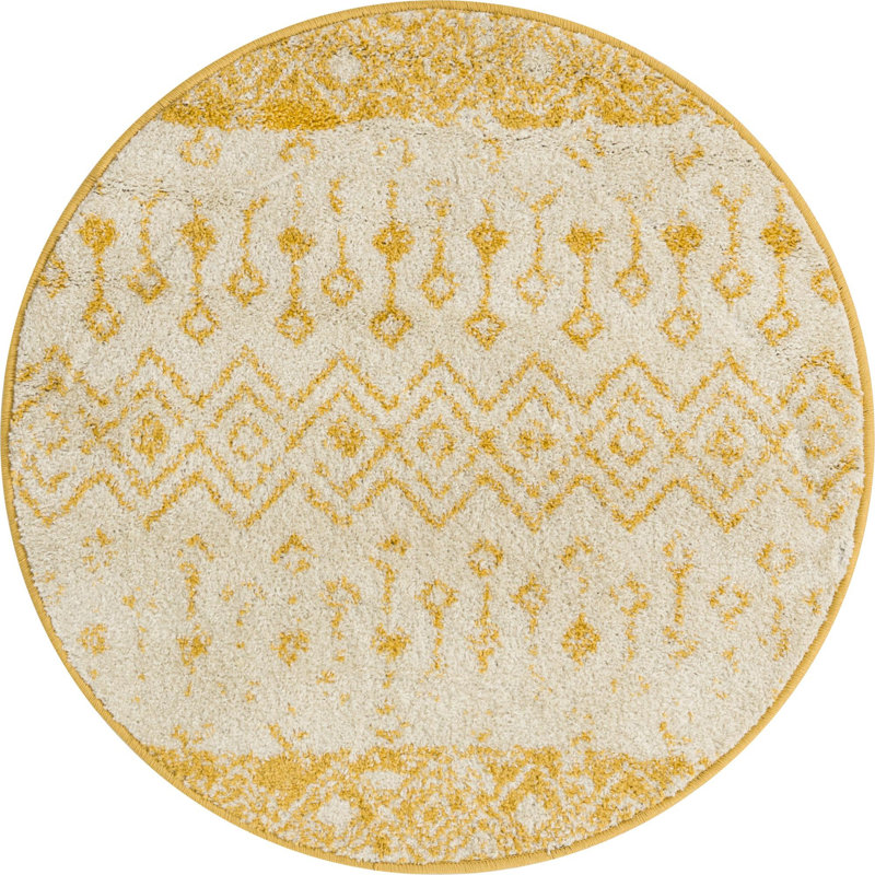 Tapis en polypropylène tissé à la machine Briehn, Rond 3 pi 3 po