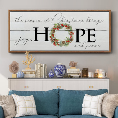 Joy Hope and Peace- Framed Canvas