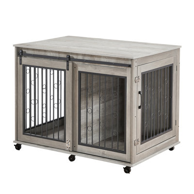 Cage pour chien à porte coulissante l 39,37 po x P 25,2 po x P 28,94 po