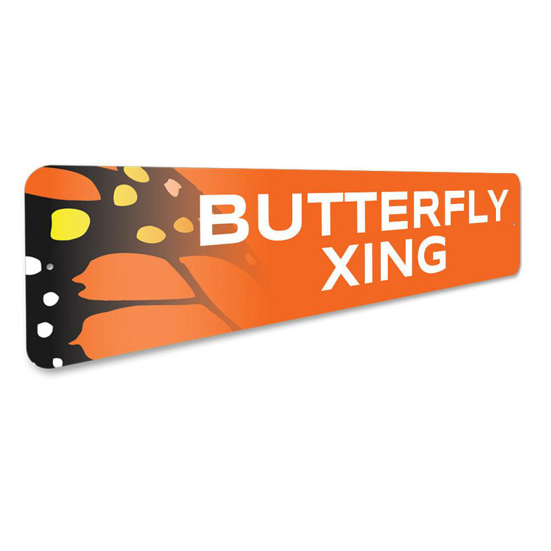 Enseigne papillon en aluminium Xing, H 4 po x l 18 po x P 0,04 po