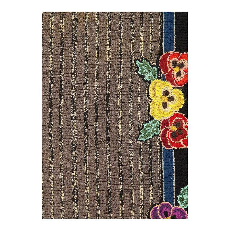 Antique American hooked rug 2'7''x 4'2''
