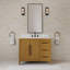 Meuble-lavabo autoportant à simple cuve en chêne Baja de 42 po avec plateau en marbre blanc Carrara de Liles (assemblé)-940661