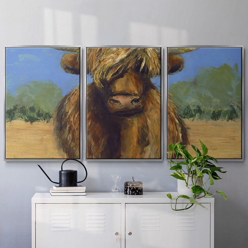 Shorty, reproduction sur toile 3 pièces, H 40 po x l 78 po x P 2 po, Argenté