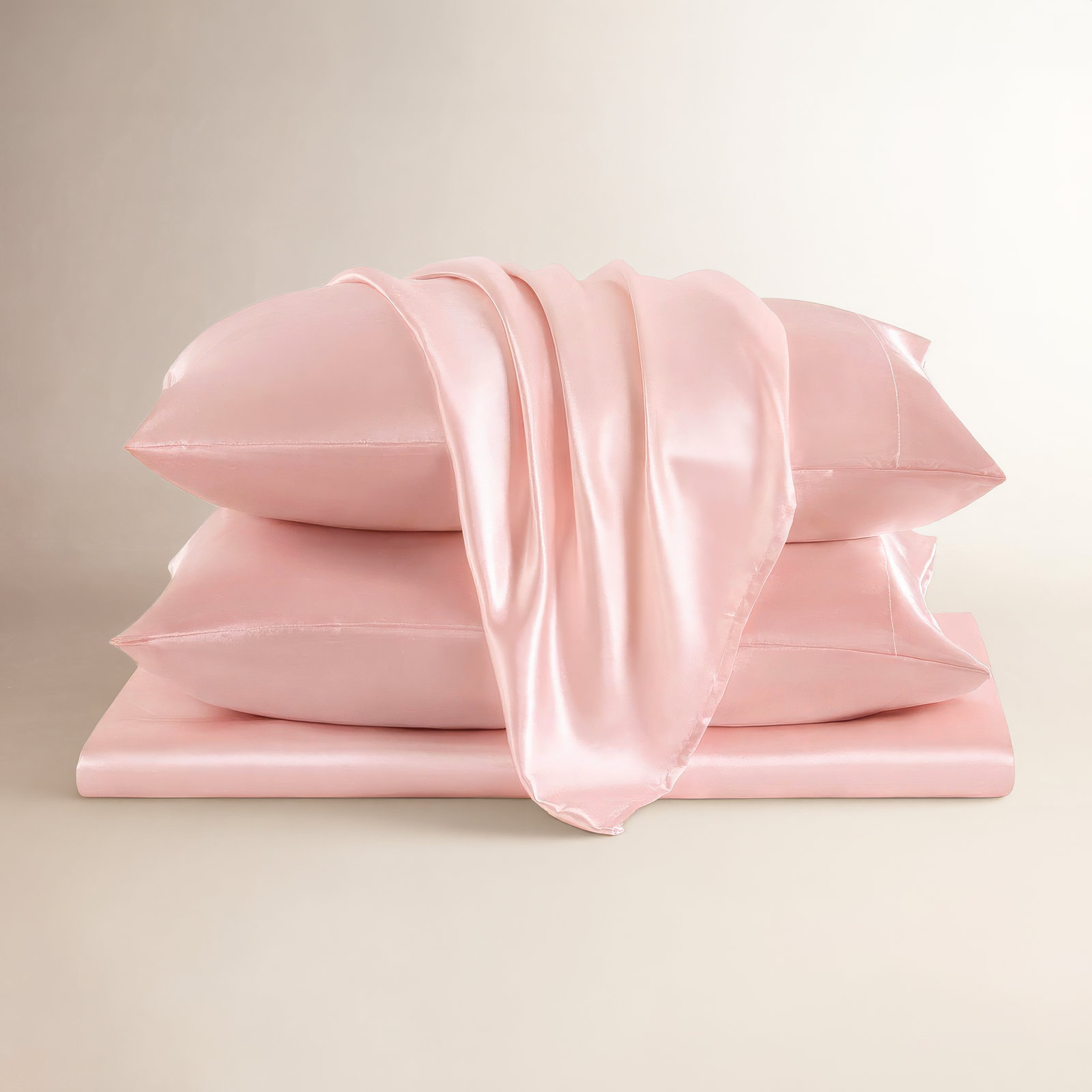 Double Stitch Tencel Cotton Sheet Plain 4 Piece Solid Color , Full Sheet Set, Coral